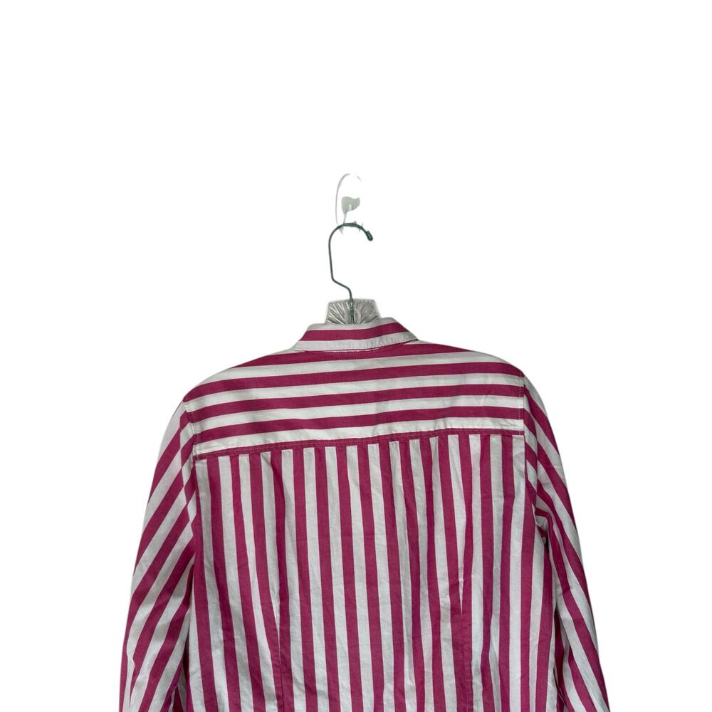 J.Crew Button Down Shirt Pink Striped Lightweight Cotton‎ Blend Blouse Medium - Picture 8 of 12